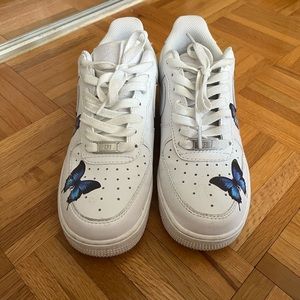 Nike Air Force 1’s with butterfly design